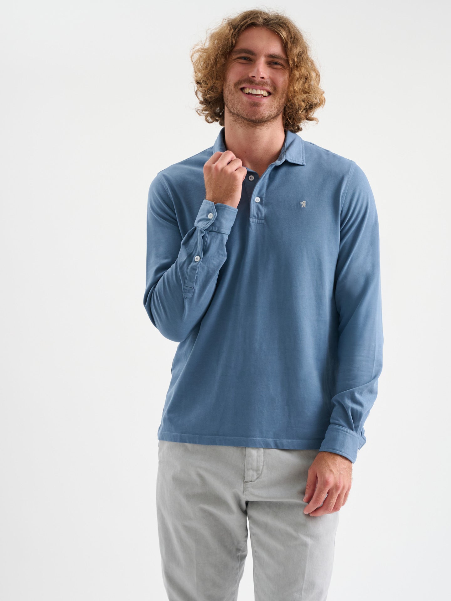 Polo maniche lunghe tre bottoni