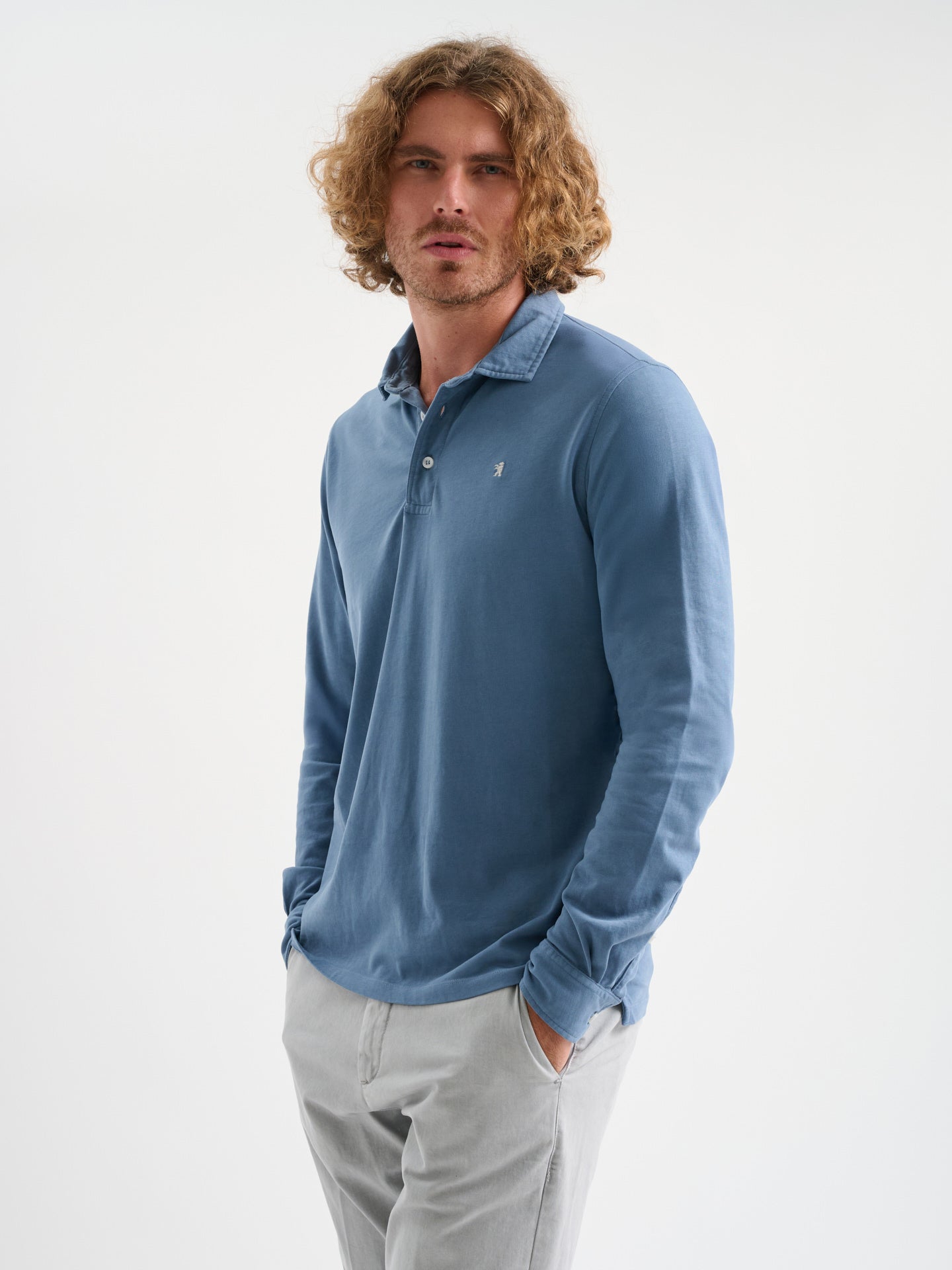 Polo maniche lunghe tre bottoni
