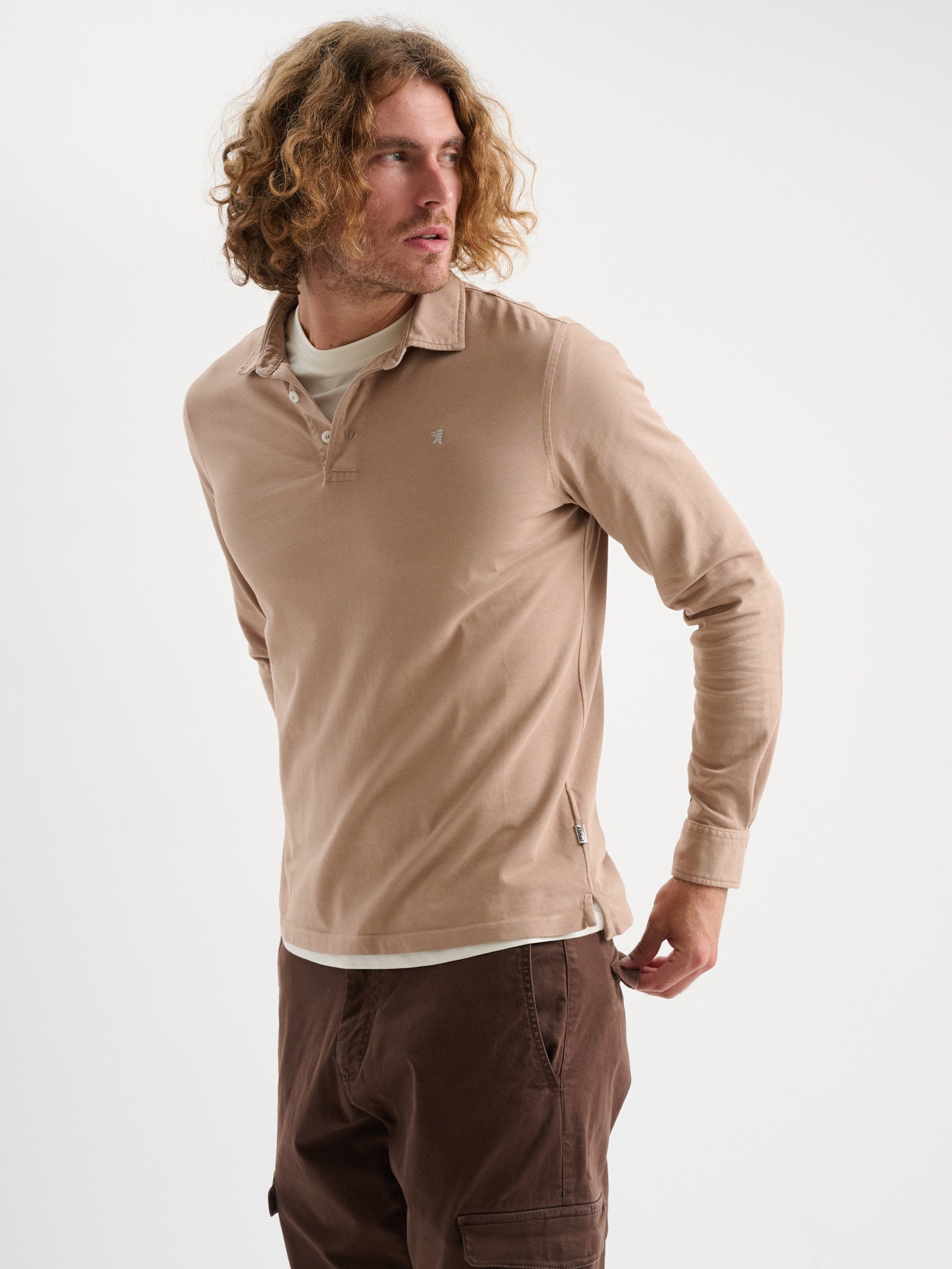 Polo maniche lunghe tre bottoni