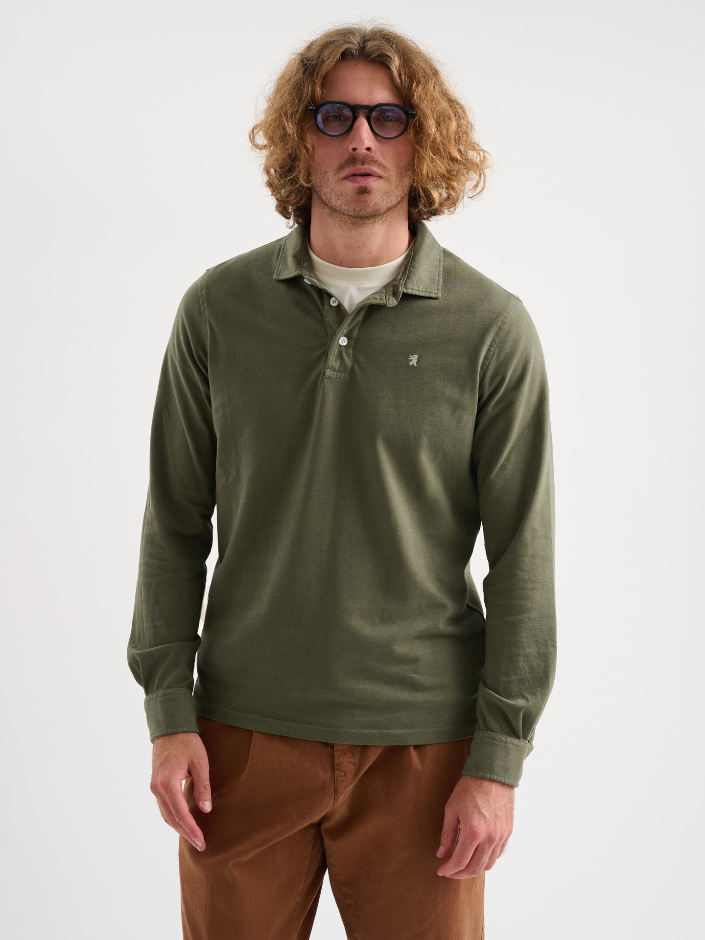 Polo maniche lunghe tre bottoni