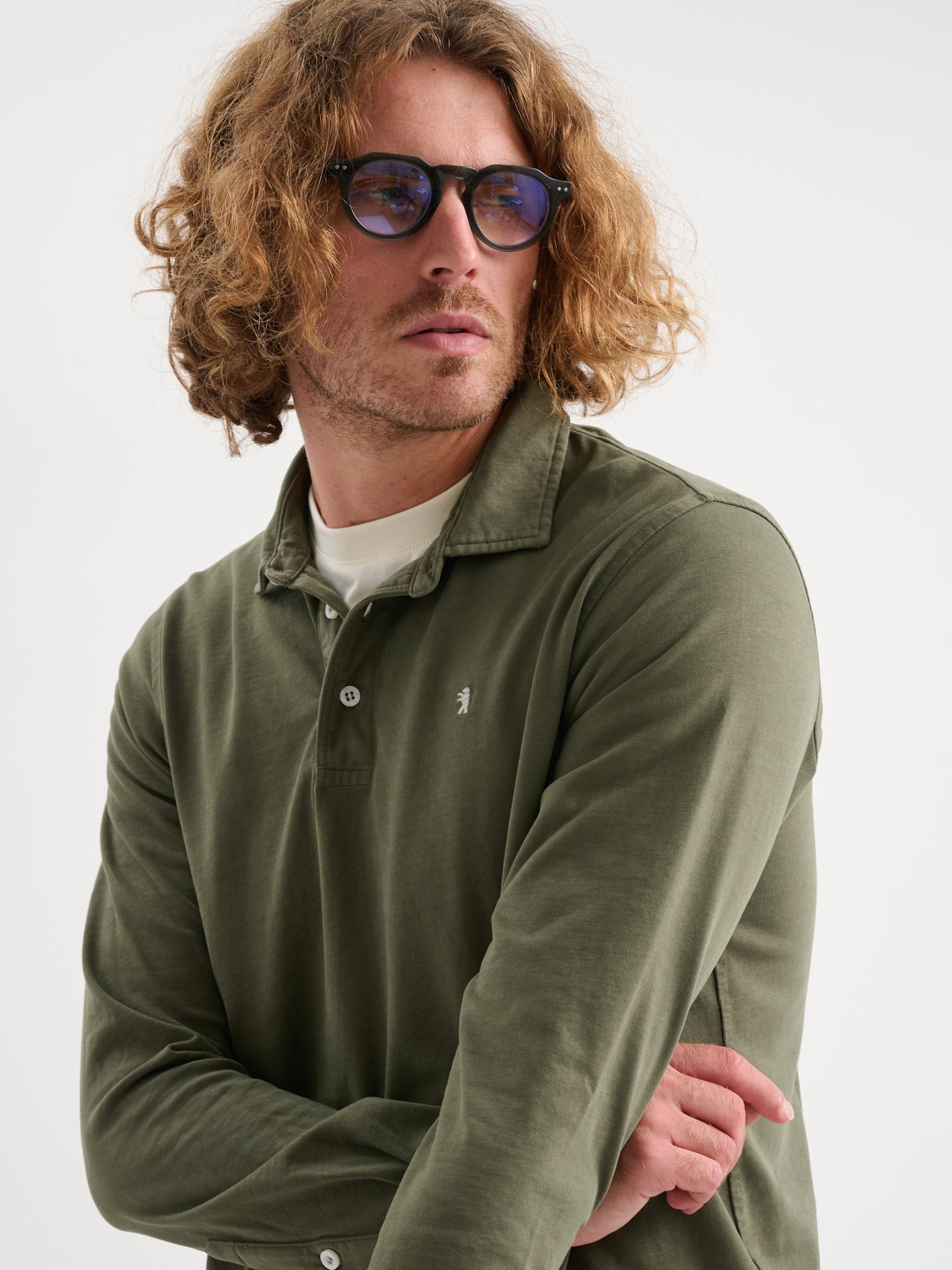 Polo maniche lunghe tre bottoni