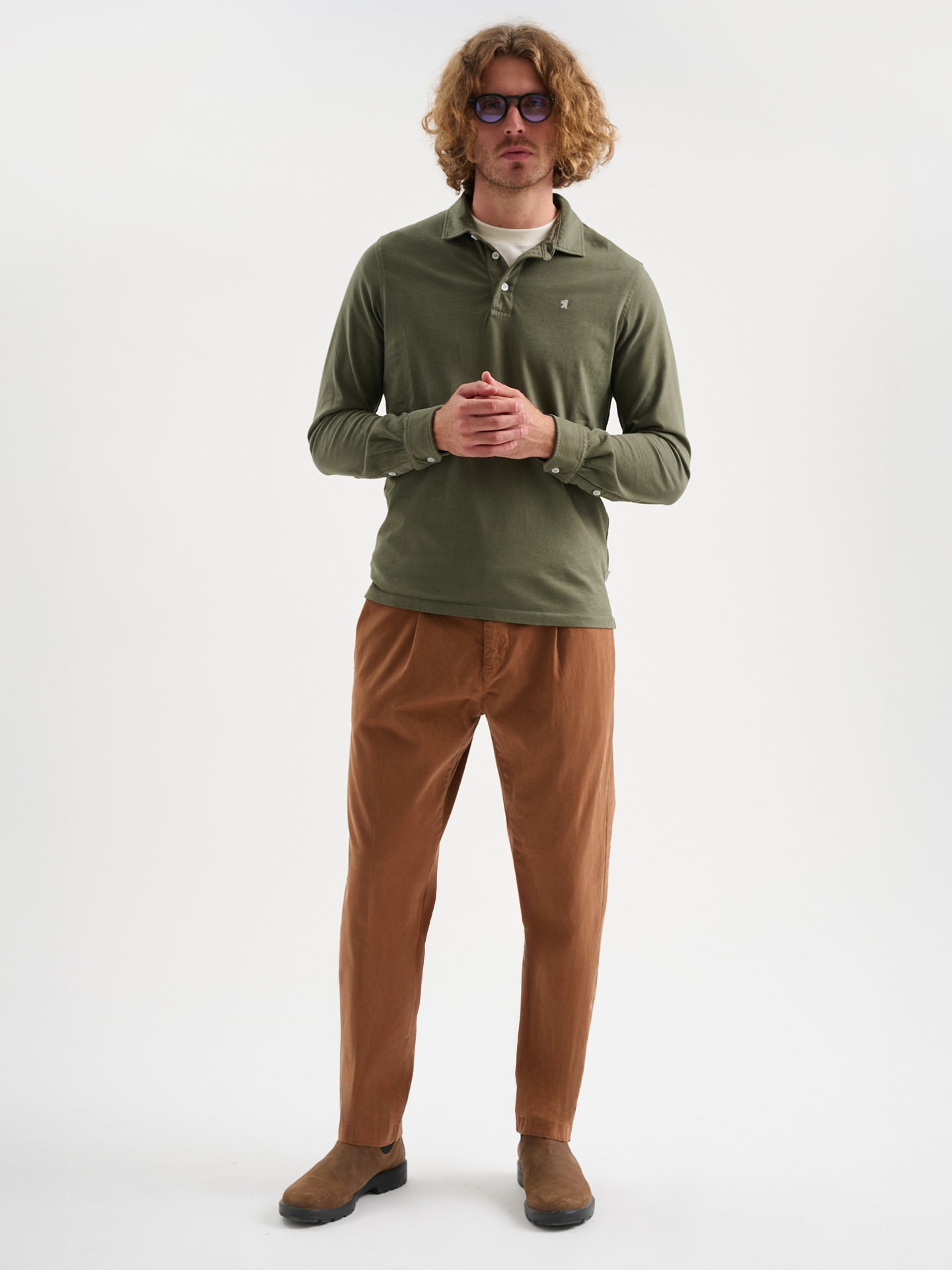 Polo maniche lunghe tre bottoni