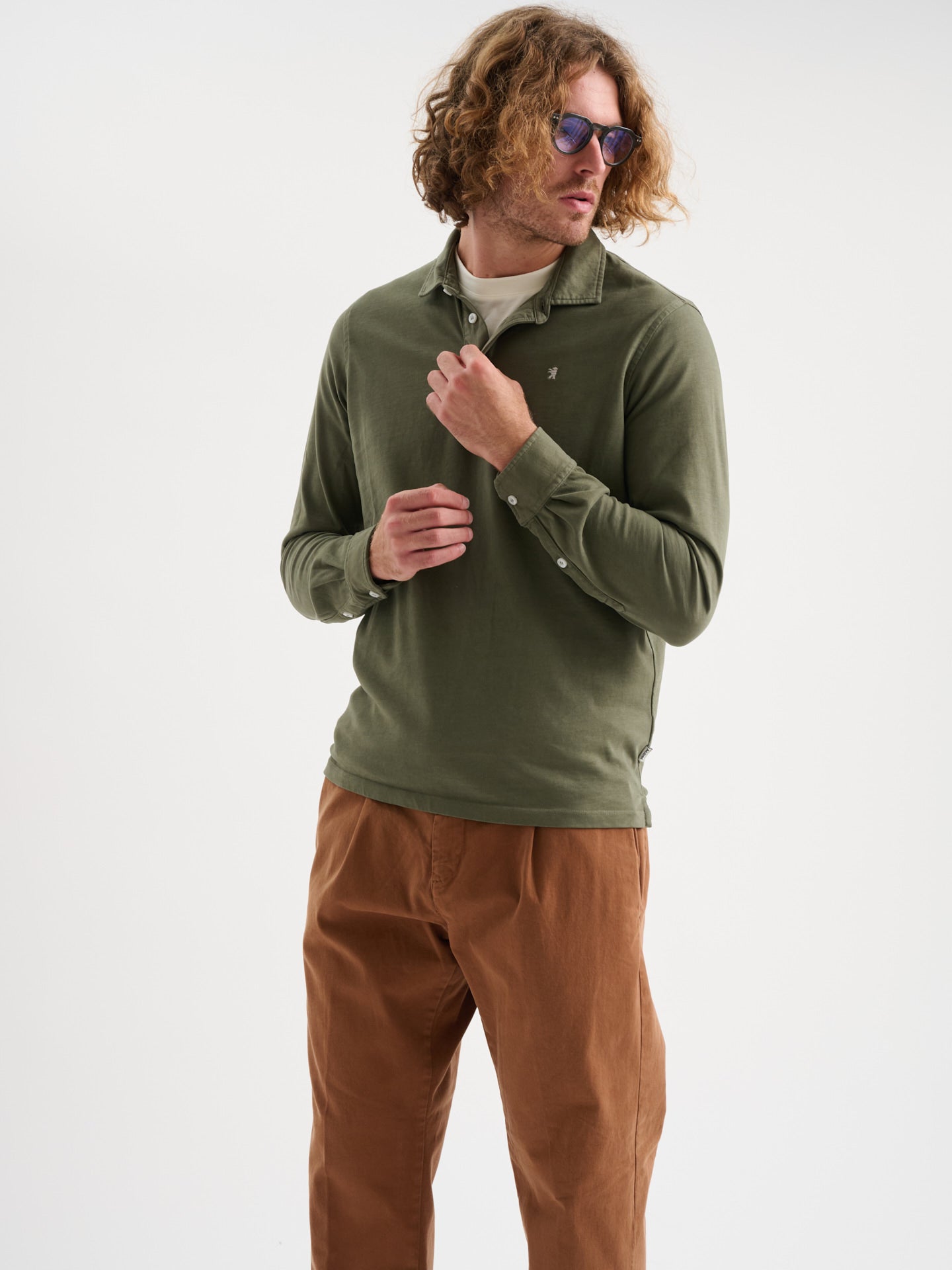 Polo maniche lunghe tre bottoni