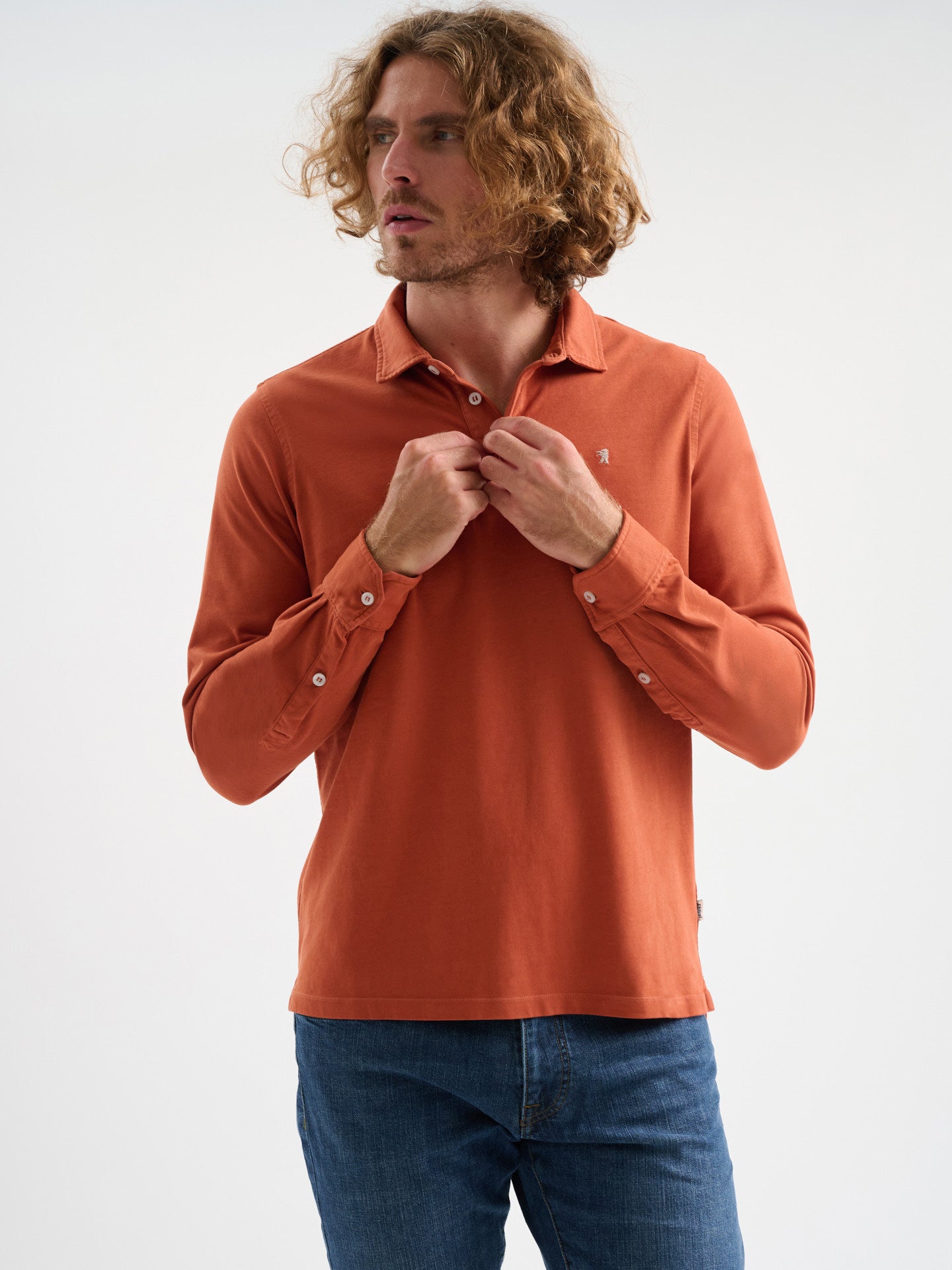 Polo maniche lunghe tre bottoni