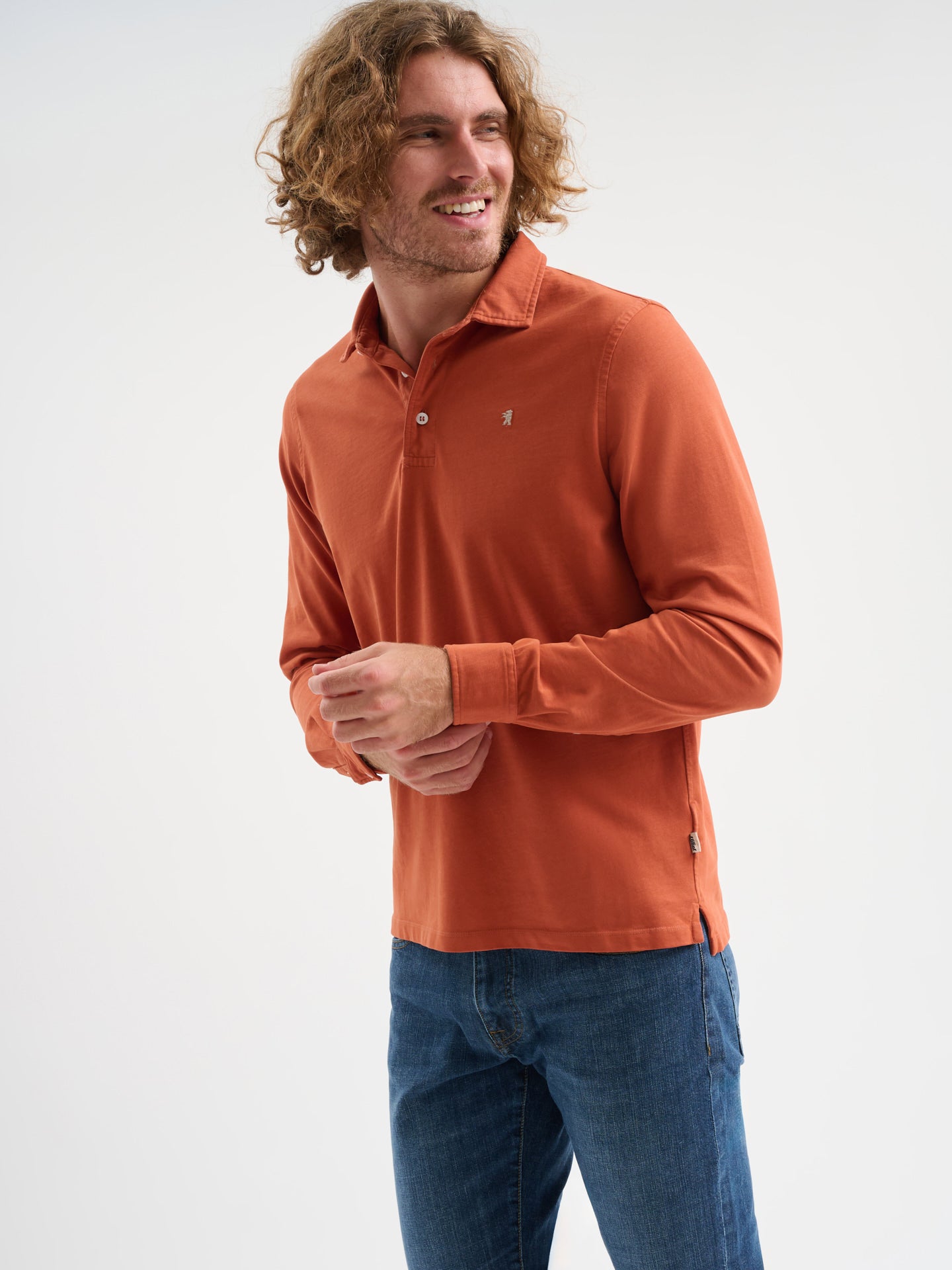 Polo maniche lunghe tre bottoni