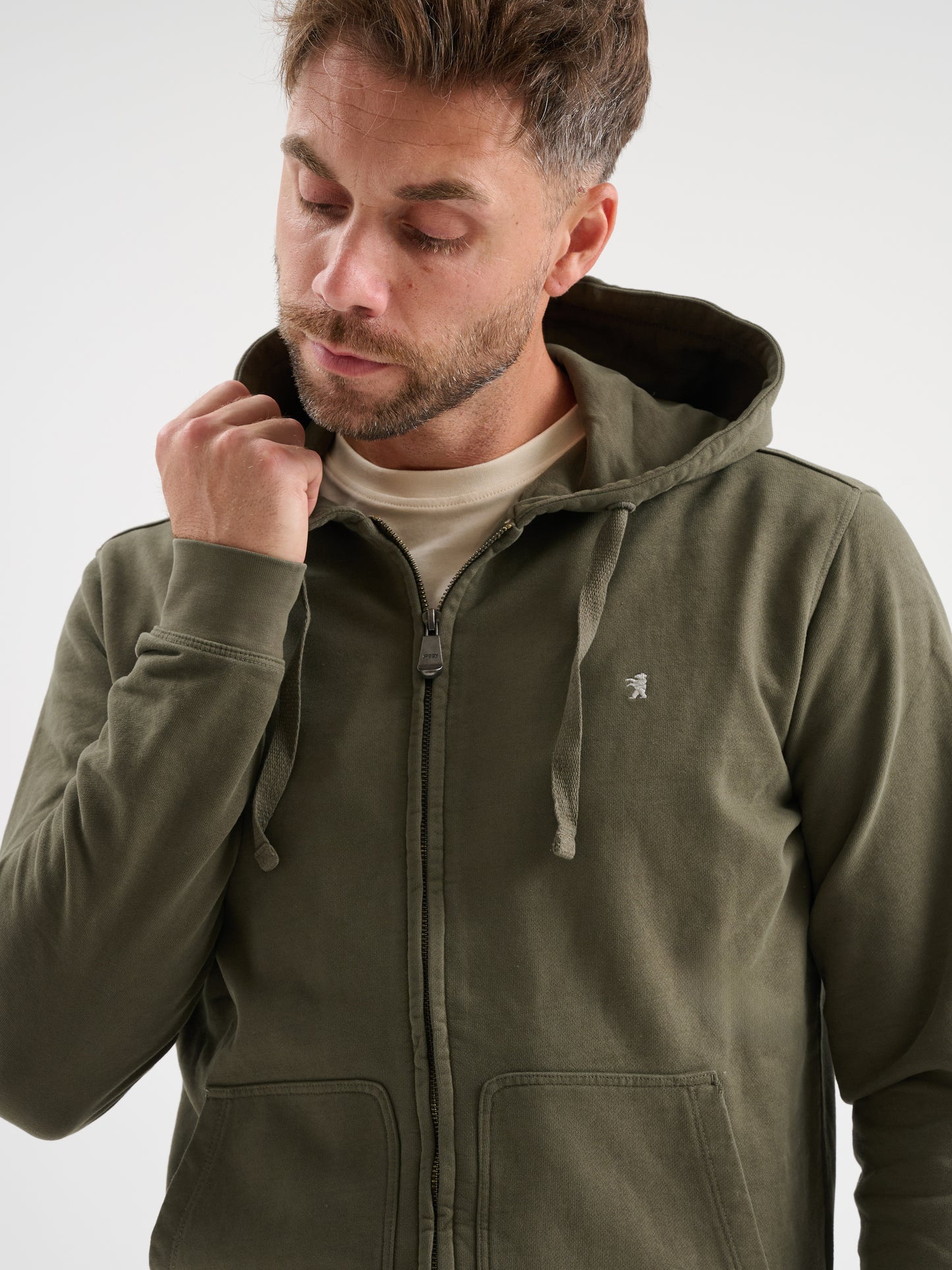 Felpa zip con cappuccio