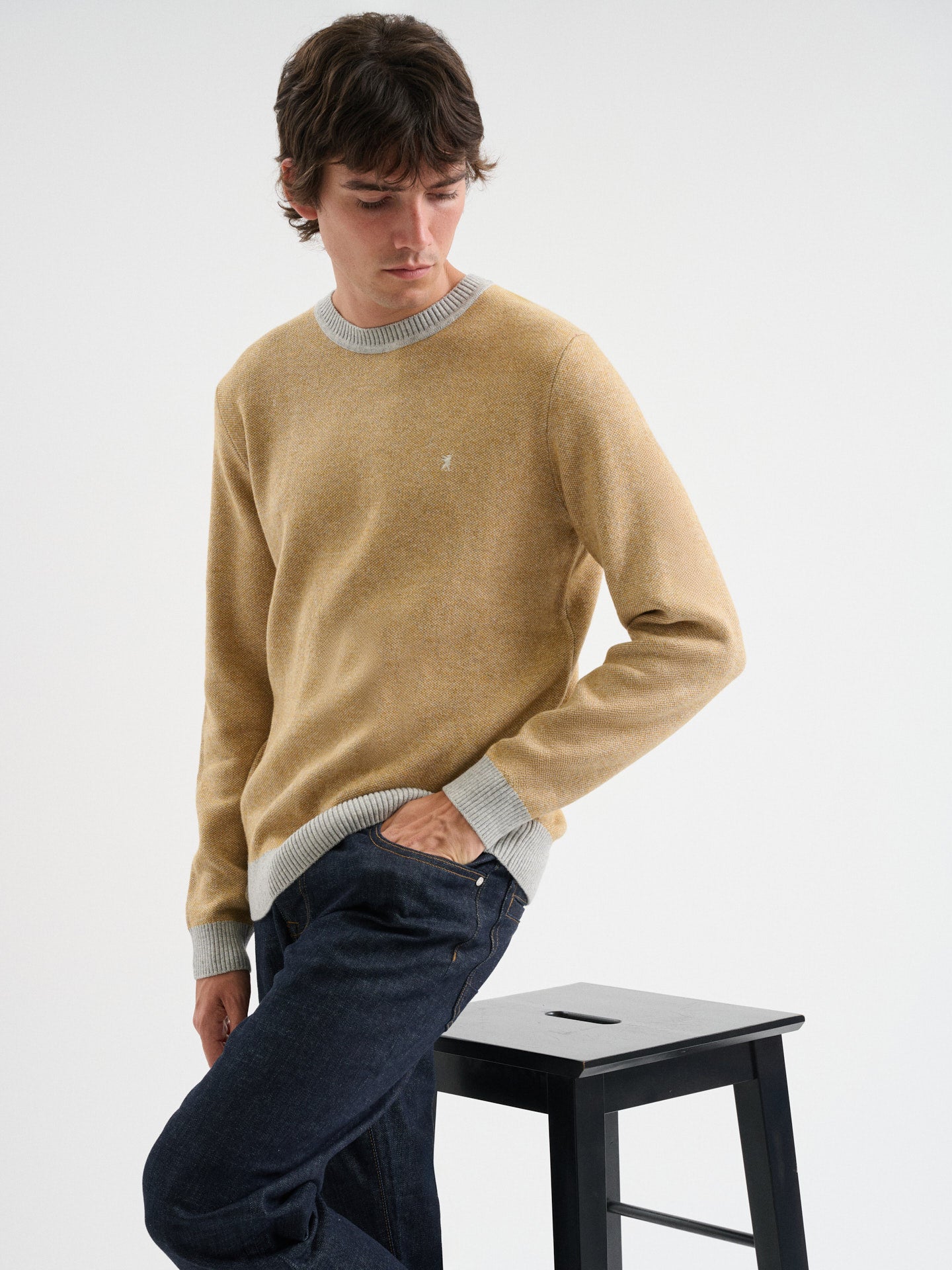 Maglia girocollo jacquard
