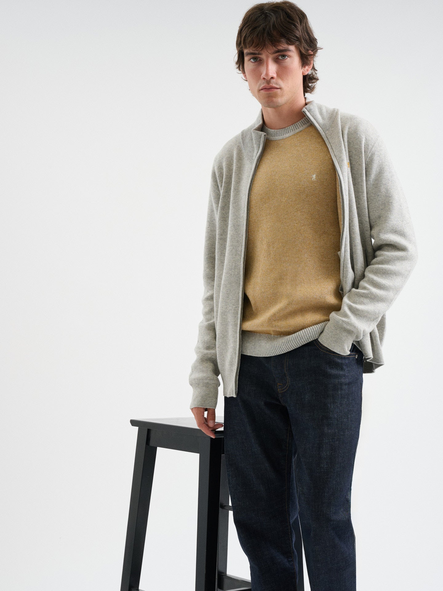 Maglia girocollo jacquard