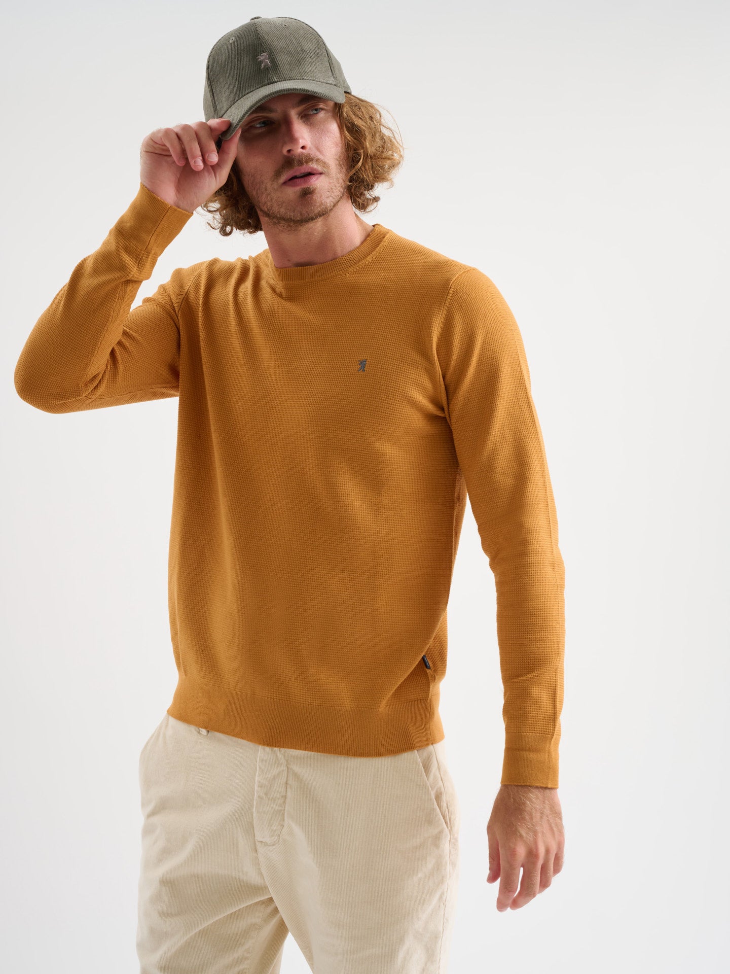 Maglia girocollo waffle