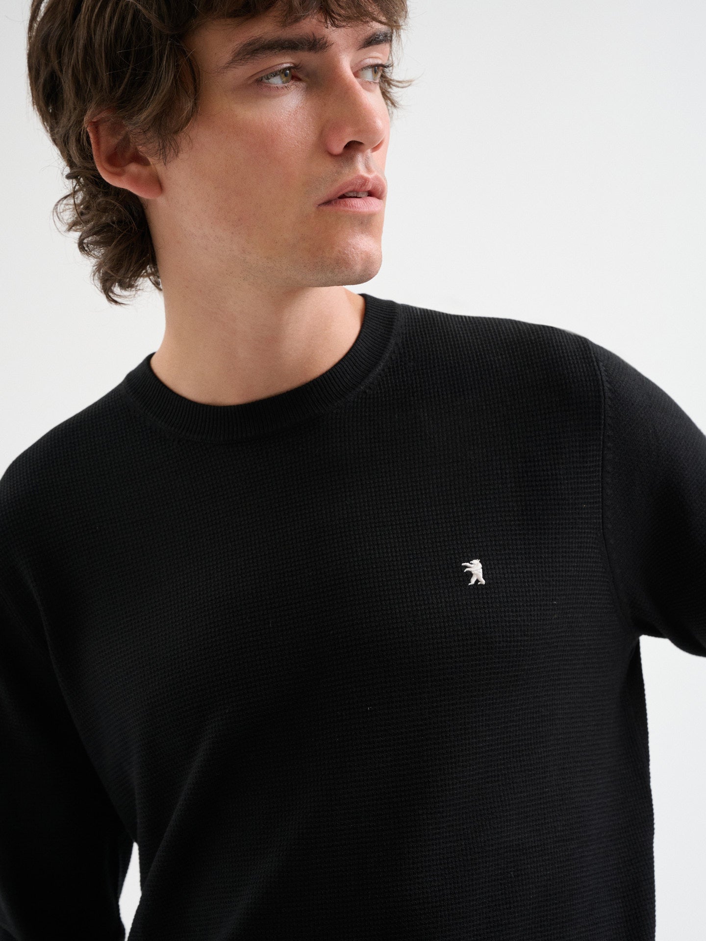 Maglia girocollo waffle