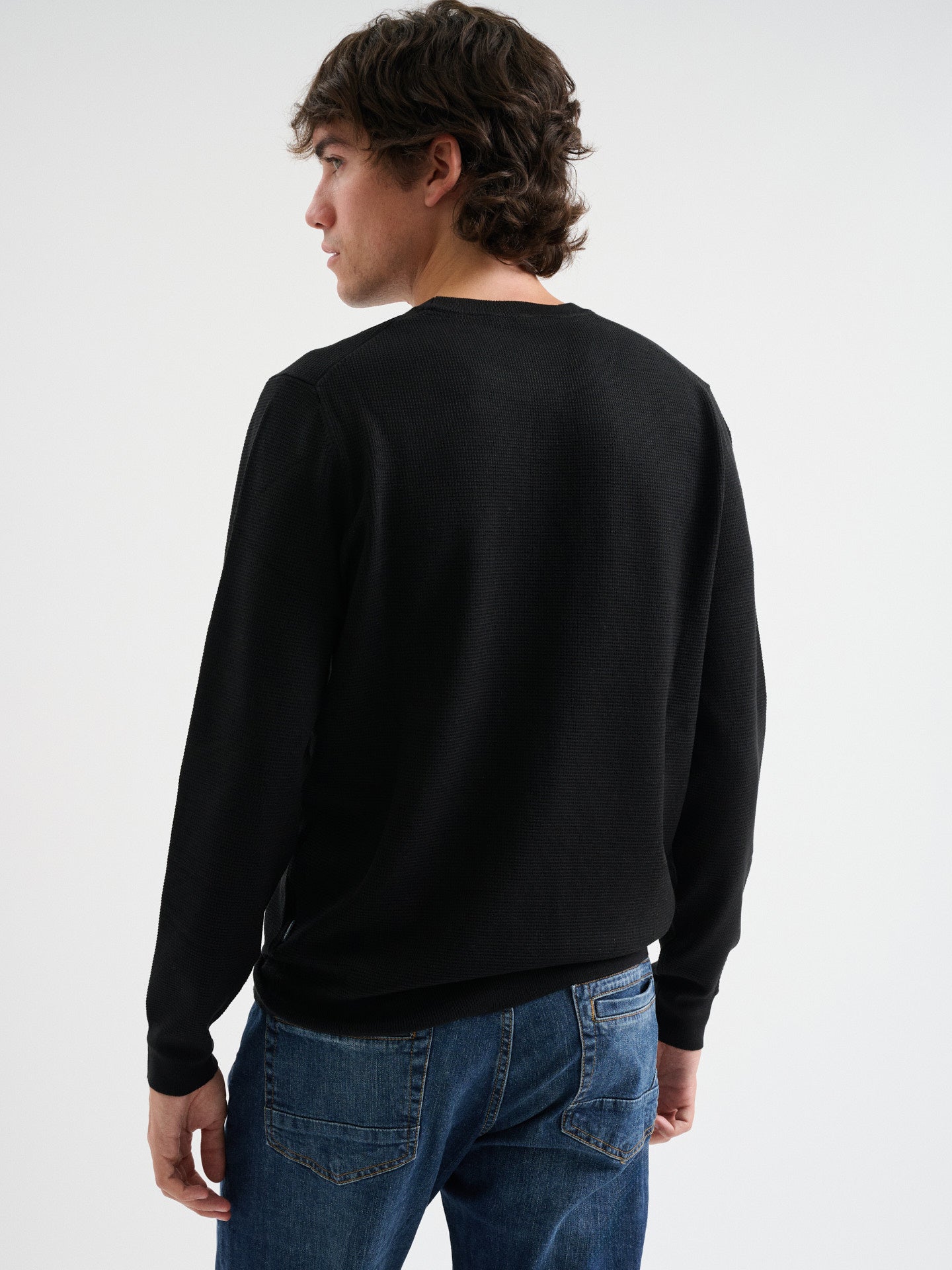 Maglia girocollo waffle