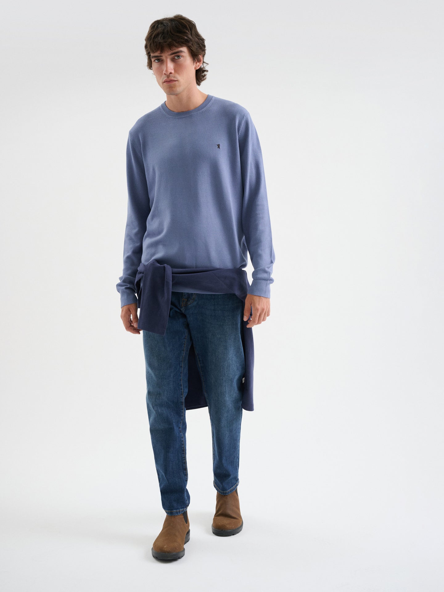 Maglia girocollo waffle