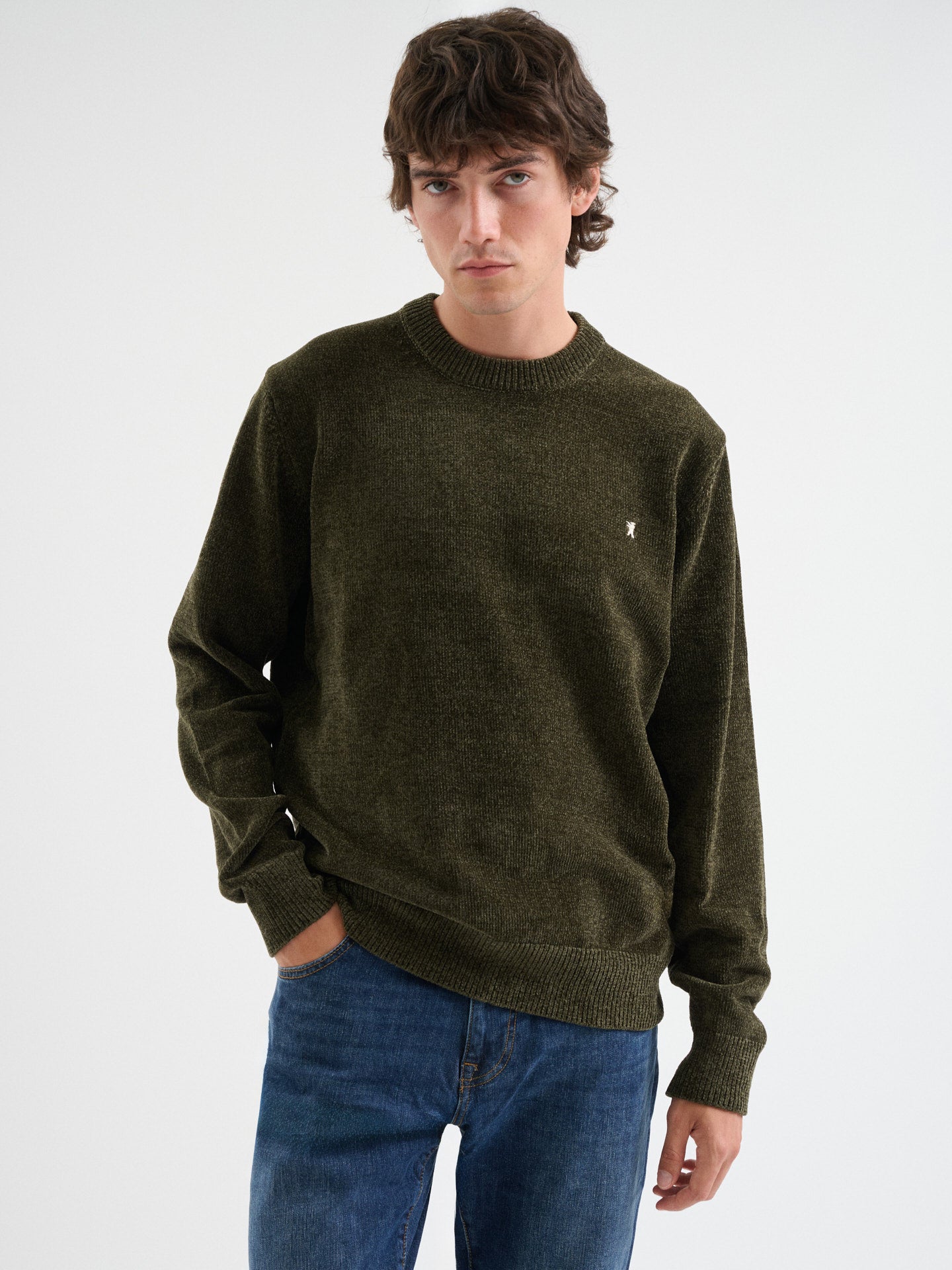 Maglia girocollo in ciniglia