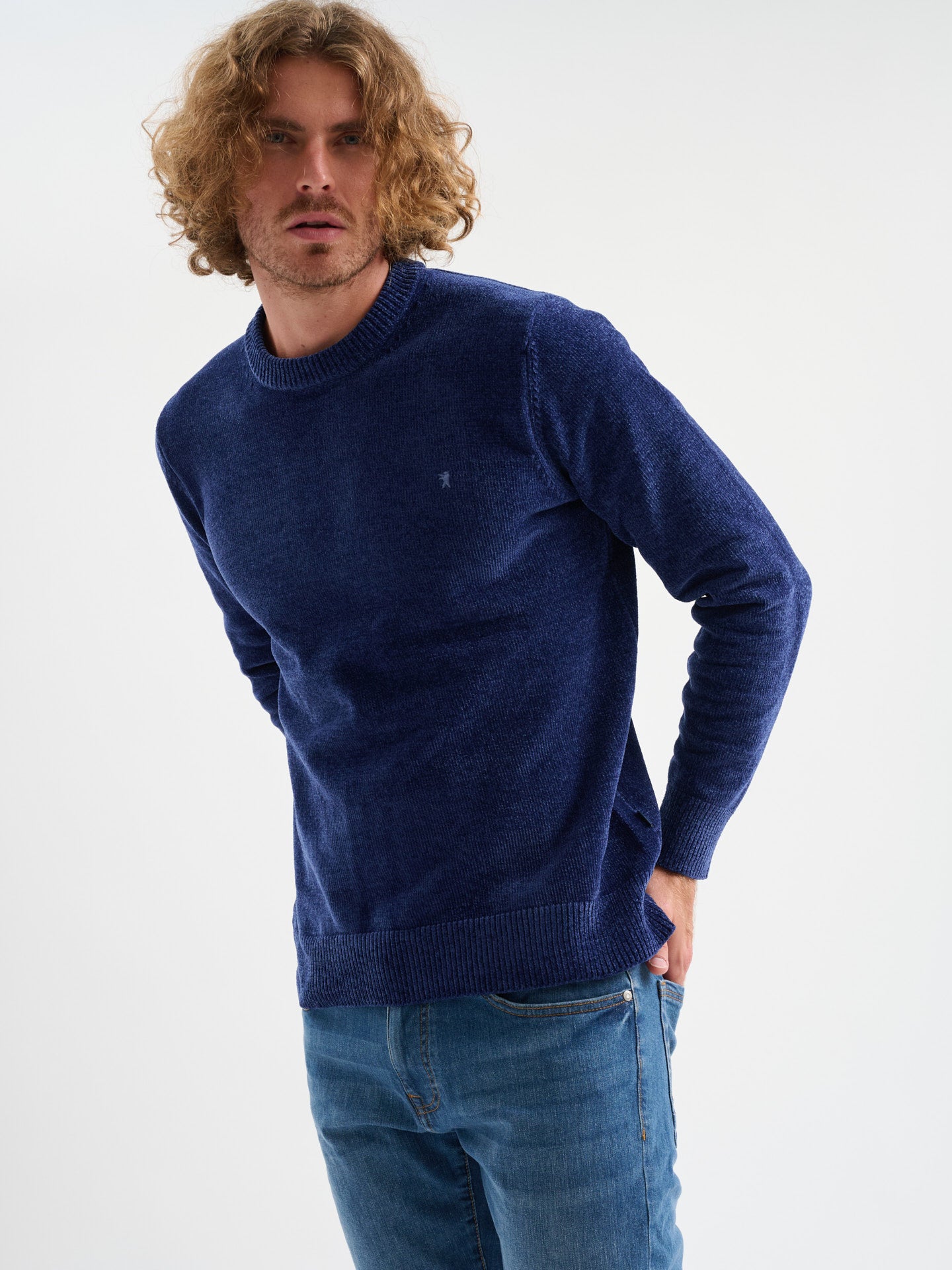 Maglia girocollo in ciniglia