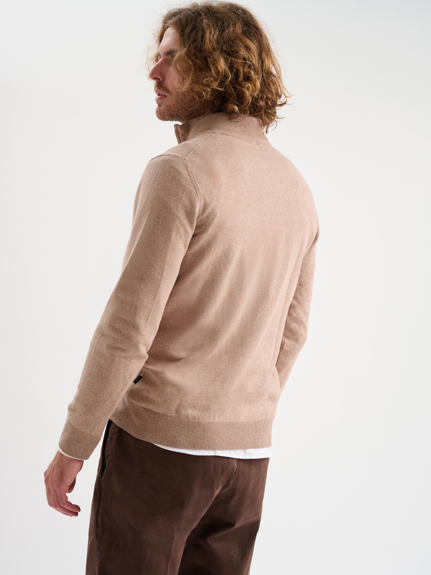 Maglia collo alto half zip