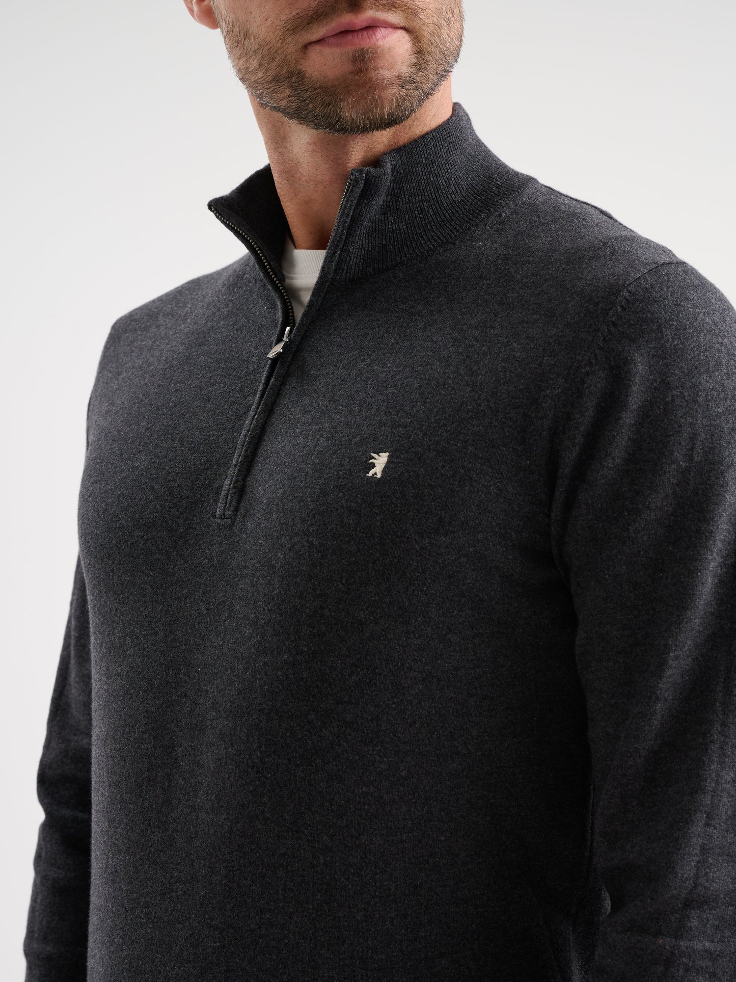 Maglia collo alto half zip