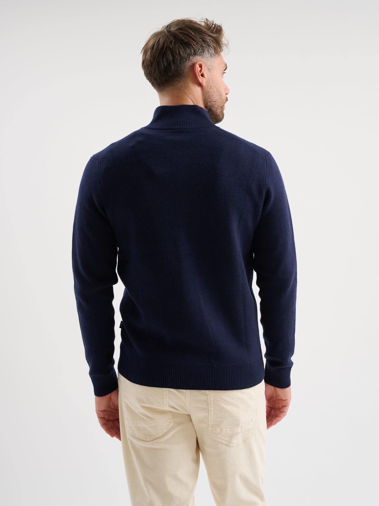 Maglia half zip in mesh jacquard