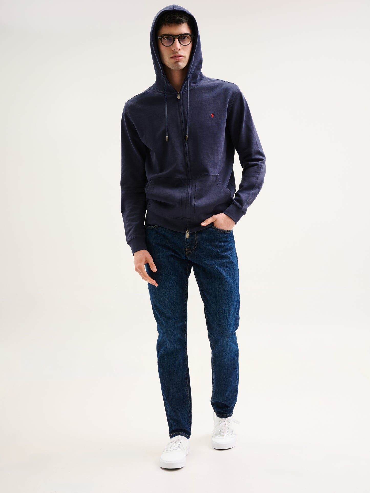 Felpa zip con cappuccio