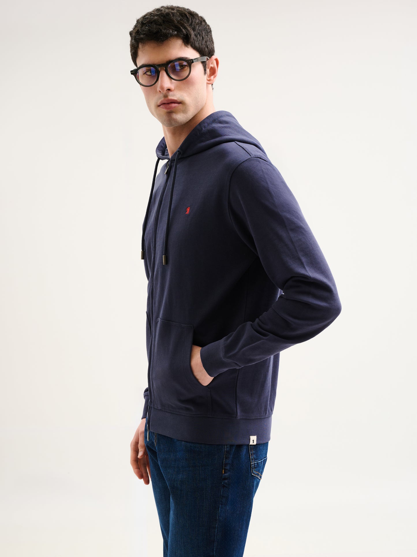 Felpa zip con cappuccio