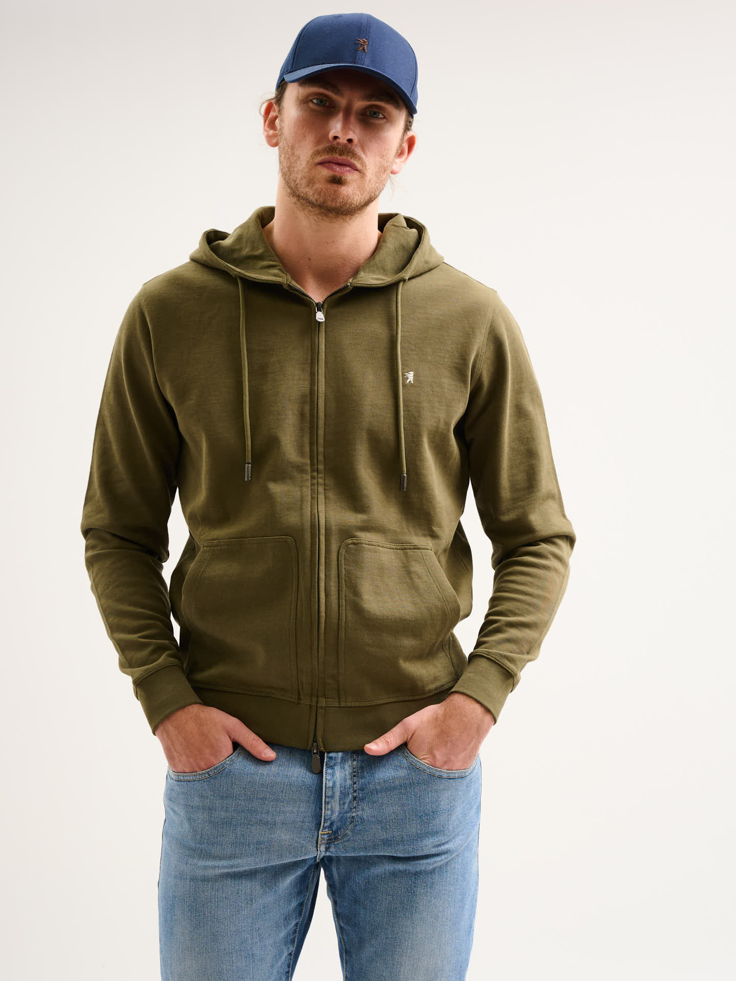 Felpa zip con cappuccio