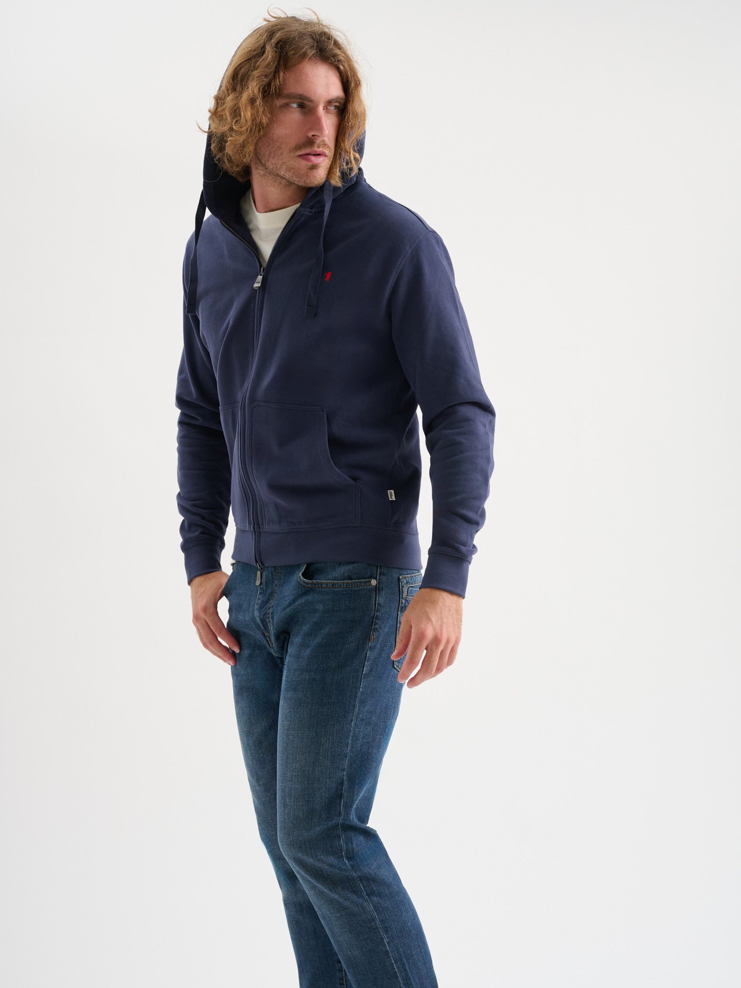 Felpa zip con cappuccio