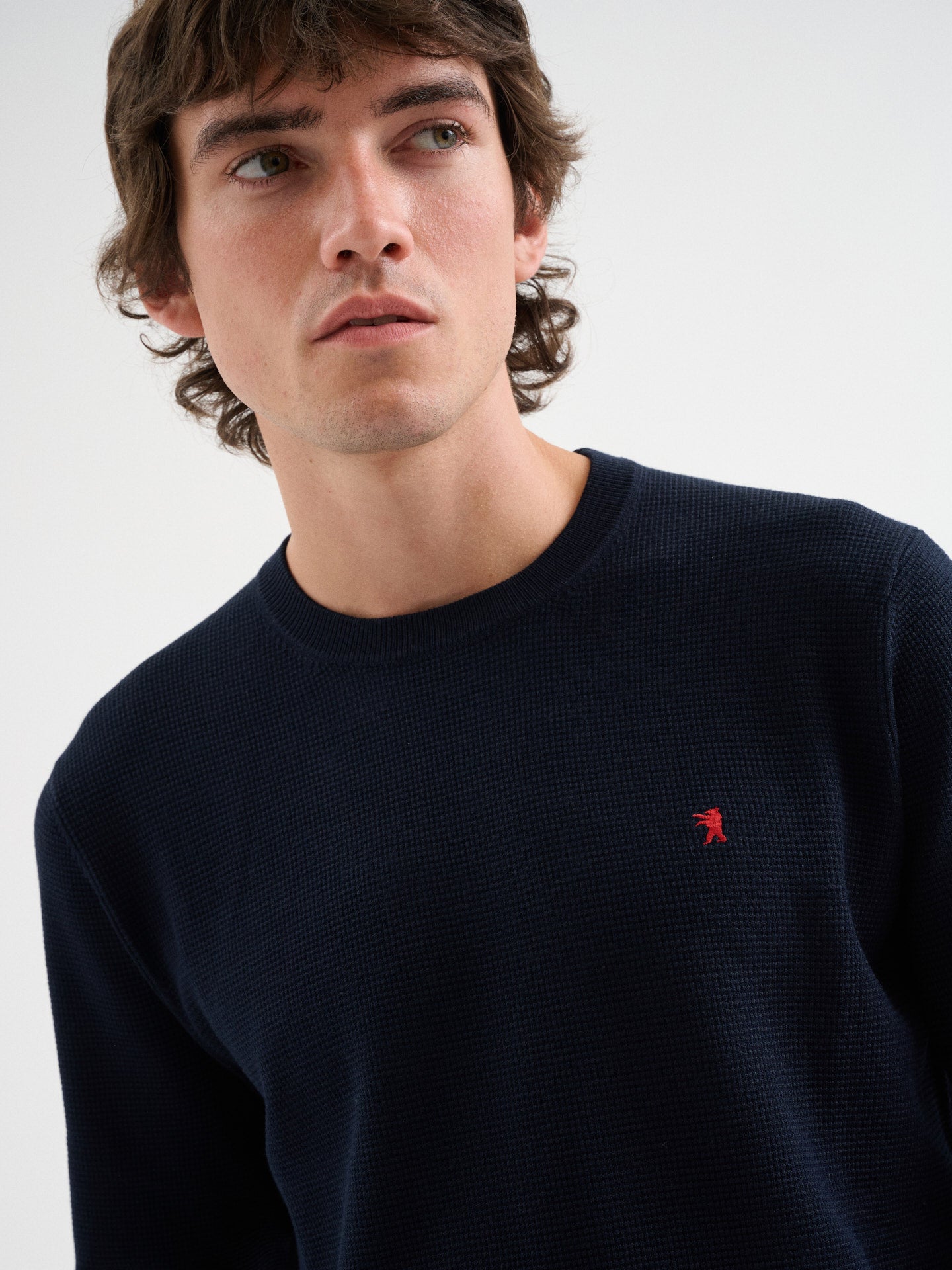 Maglia girocollo waffle