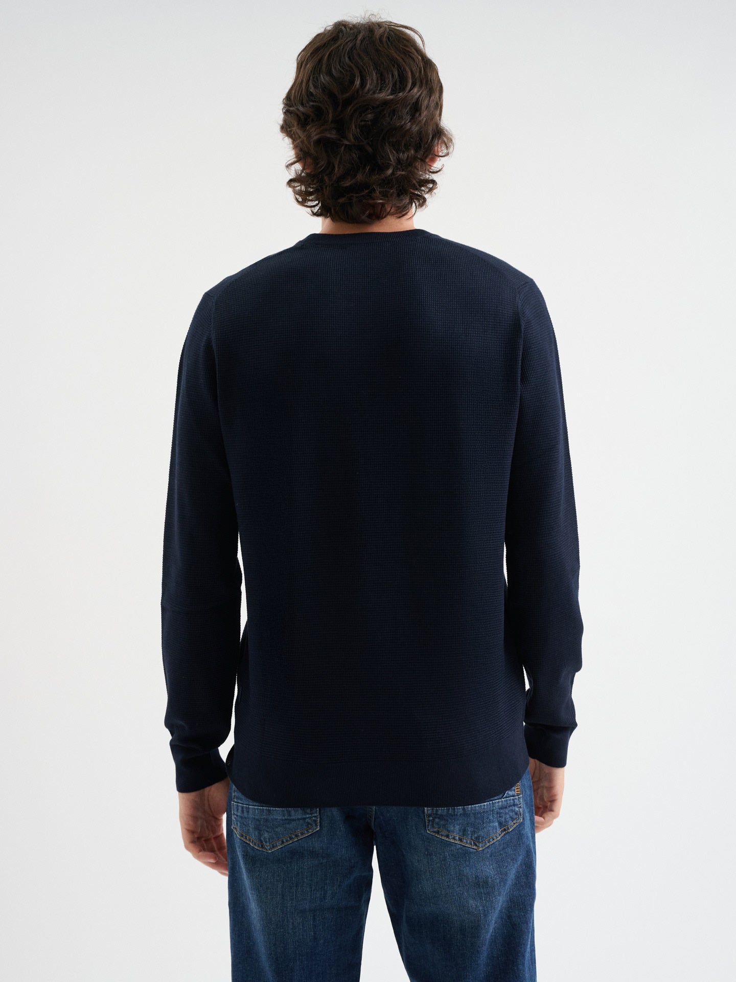 Maglia girocollo waffle
