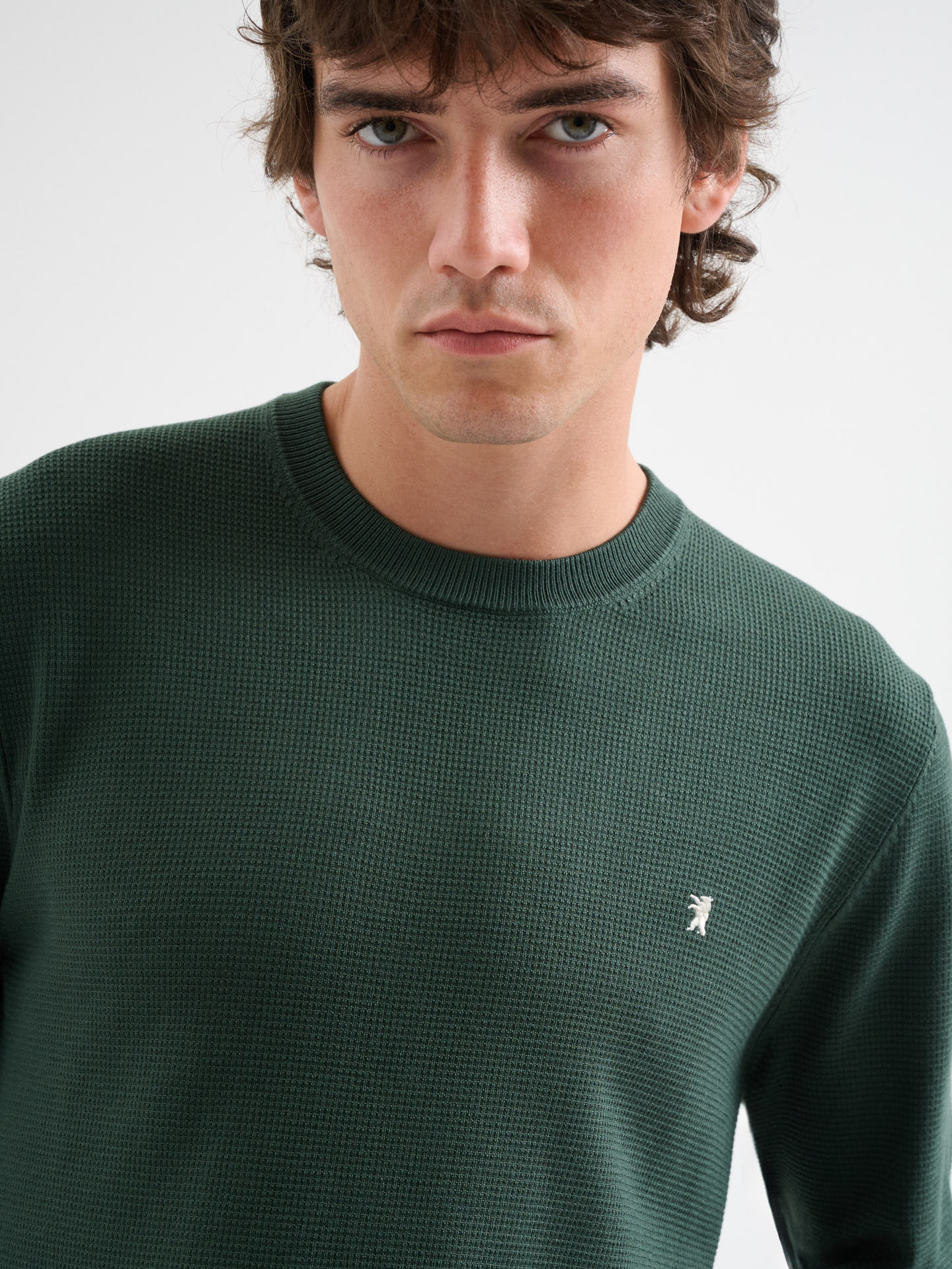 Maglia girocollo waffle