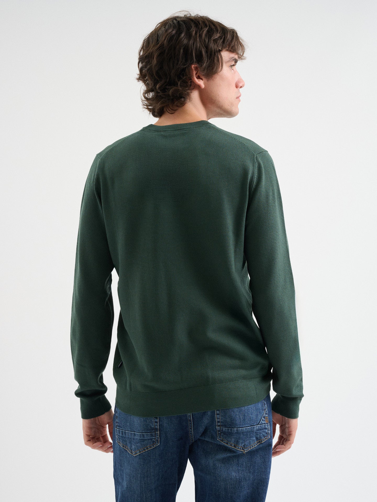 Maglia girocollo waffle