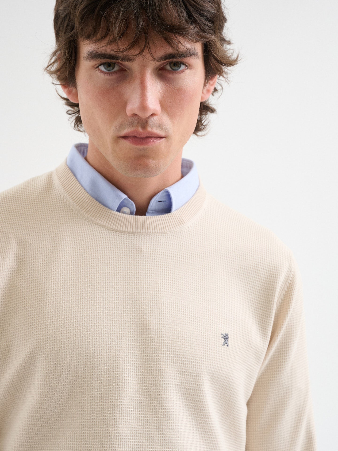 Maglia girocollo waffle