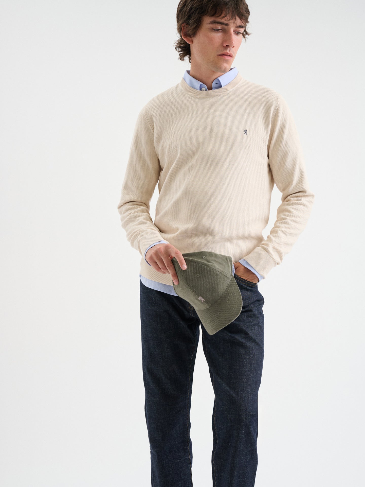 Maglia girocollo waffle