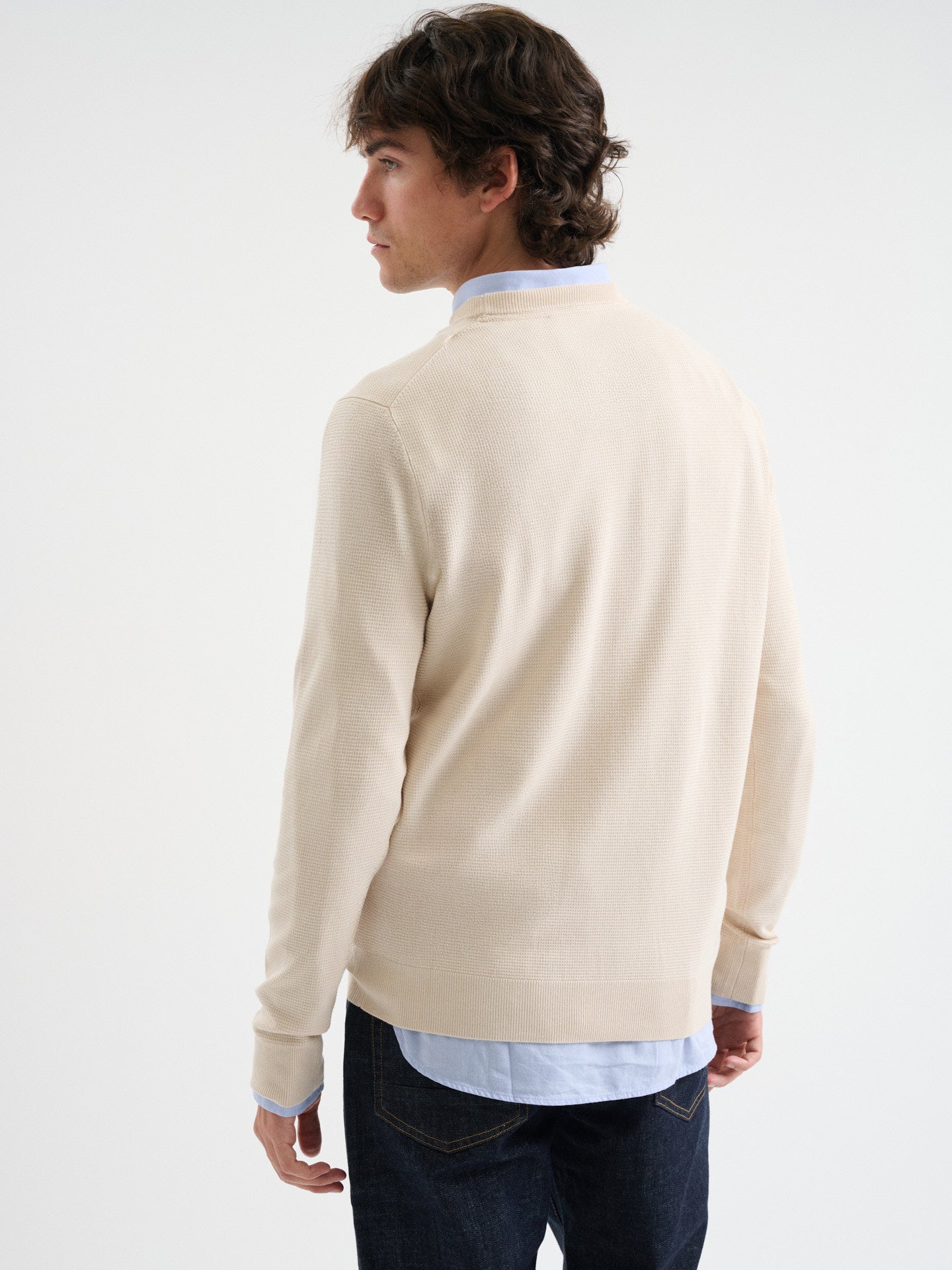 Maglia girocollo waffle