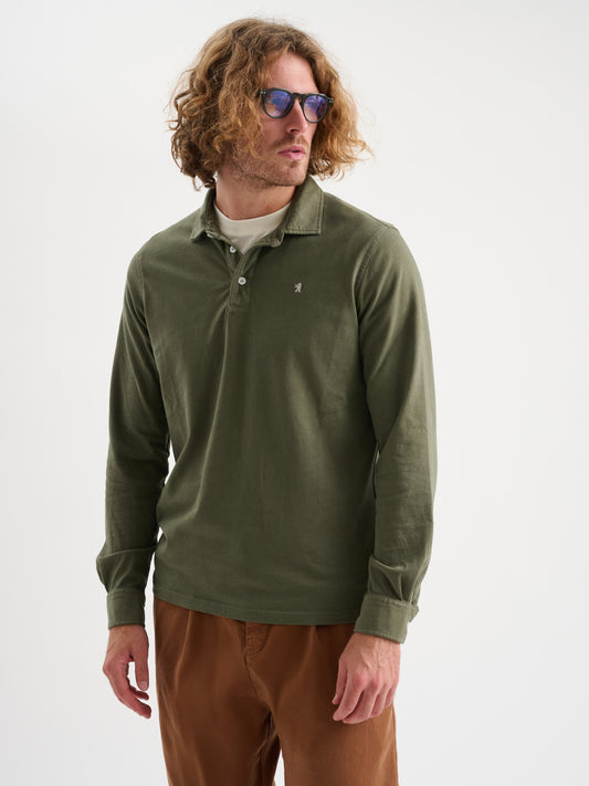 Polo maniche lunghe tre bottoni