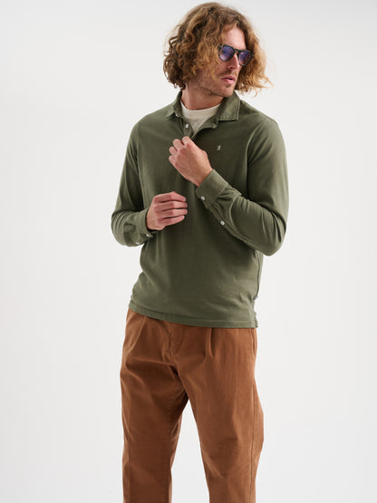 Polo maniche lunghe tre bottoni