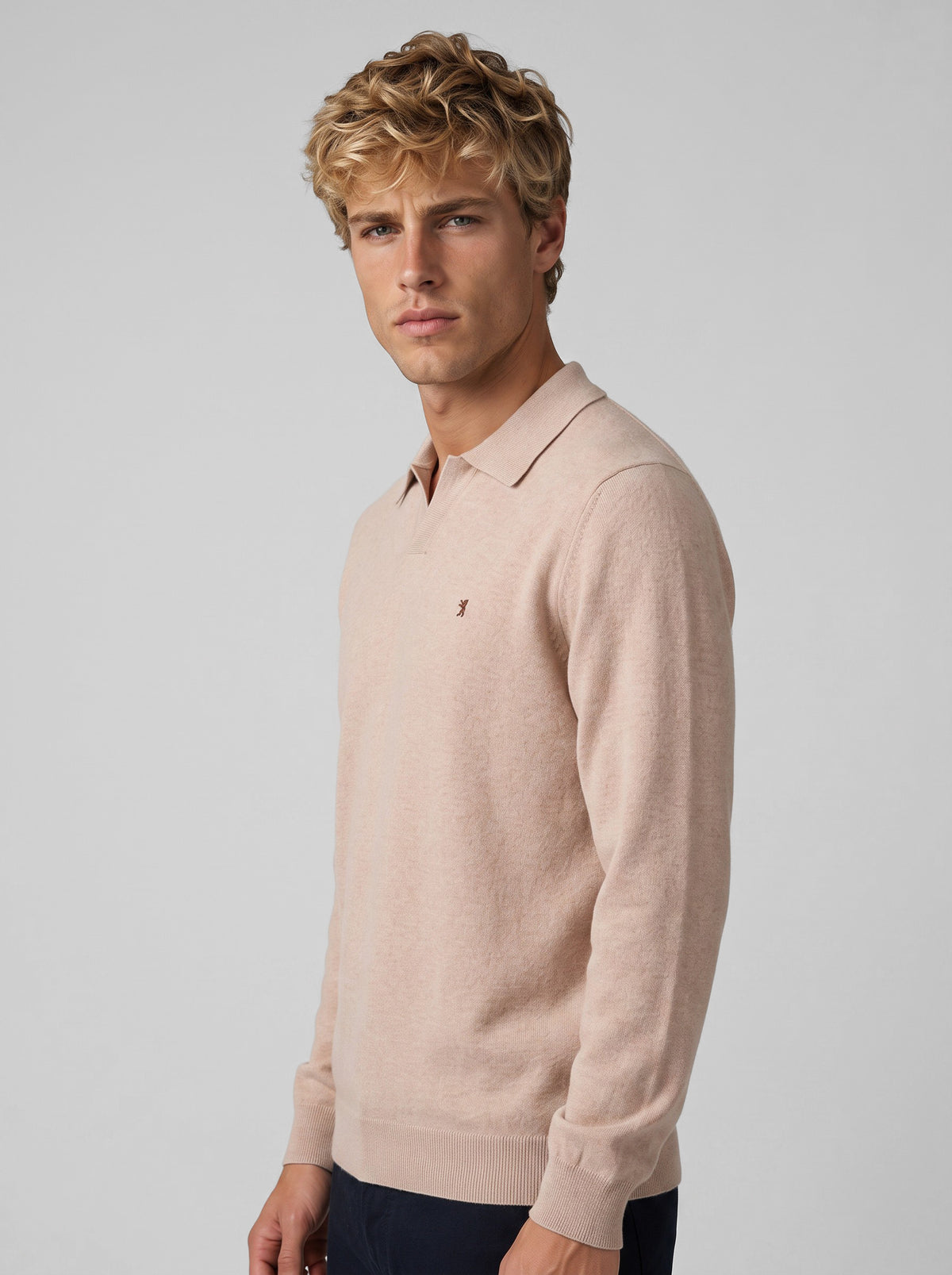 Polo a V Maniche Lunghe