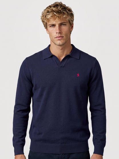 Polo a V Maniche Lunghe