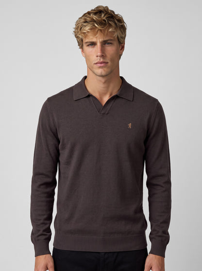 Polo a V Maniche Lunghe