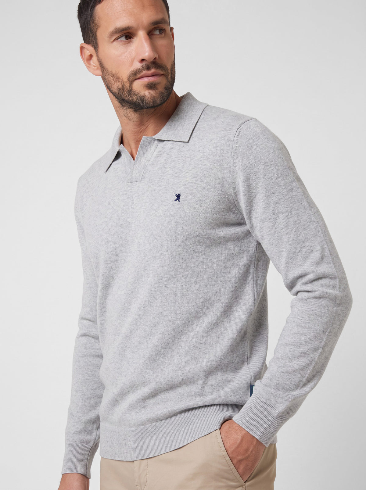 Polo a V Maniche Lunghe