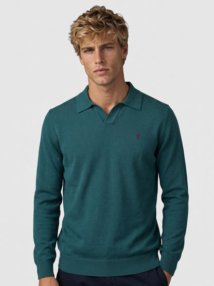 Polo a V Maniche Lunghe