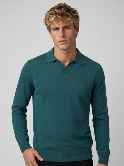 Polo a V Maniche Lunghe
