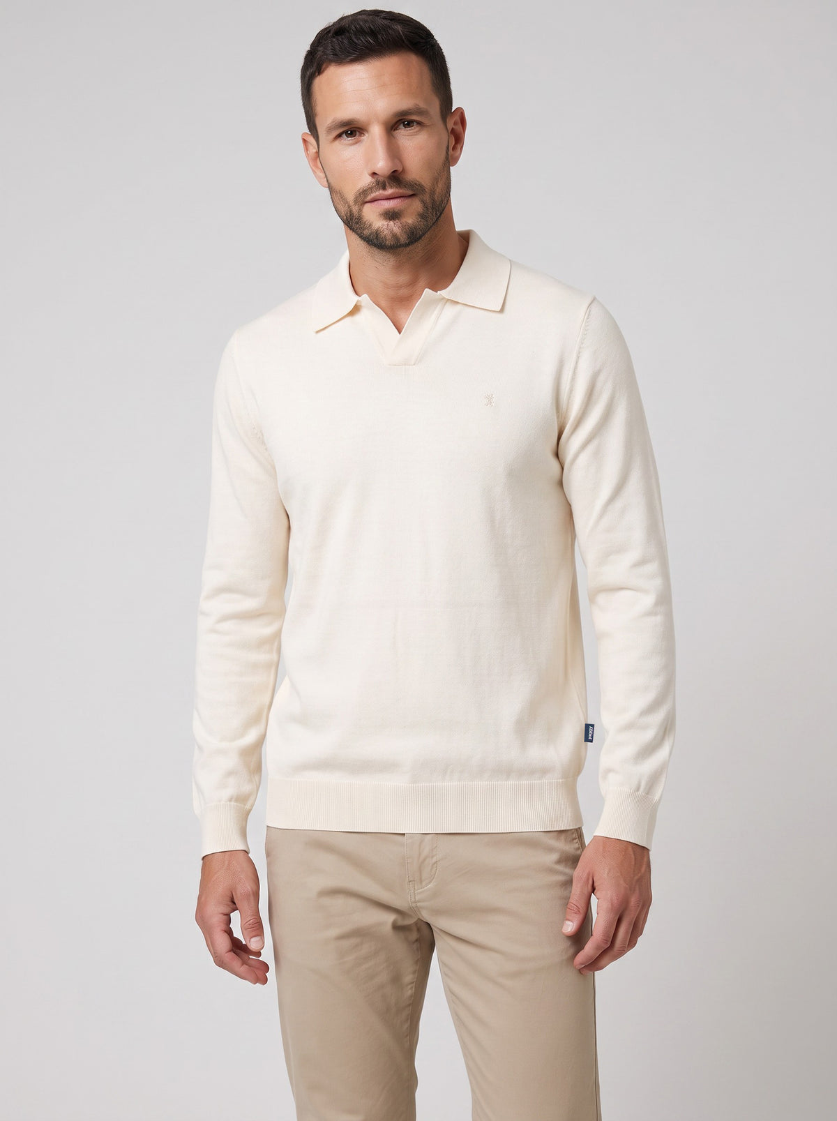 Polo a V Maniche Lunghe
