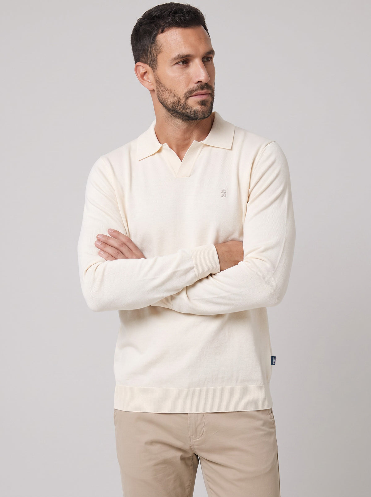 Polo a V Maniche Lunghe