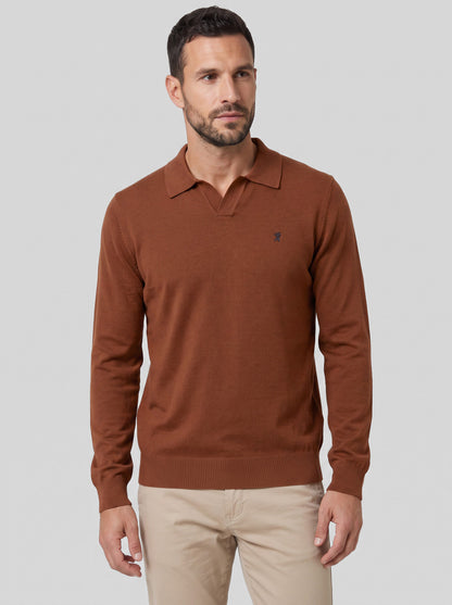 Polo a V Maniche Lunghe