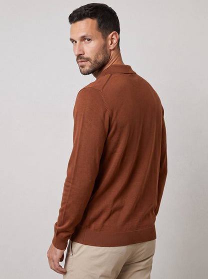 Polo a V Maniche Lunghe