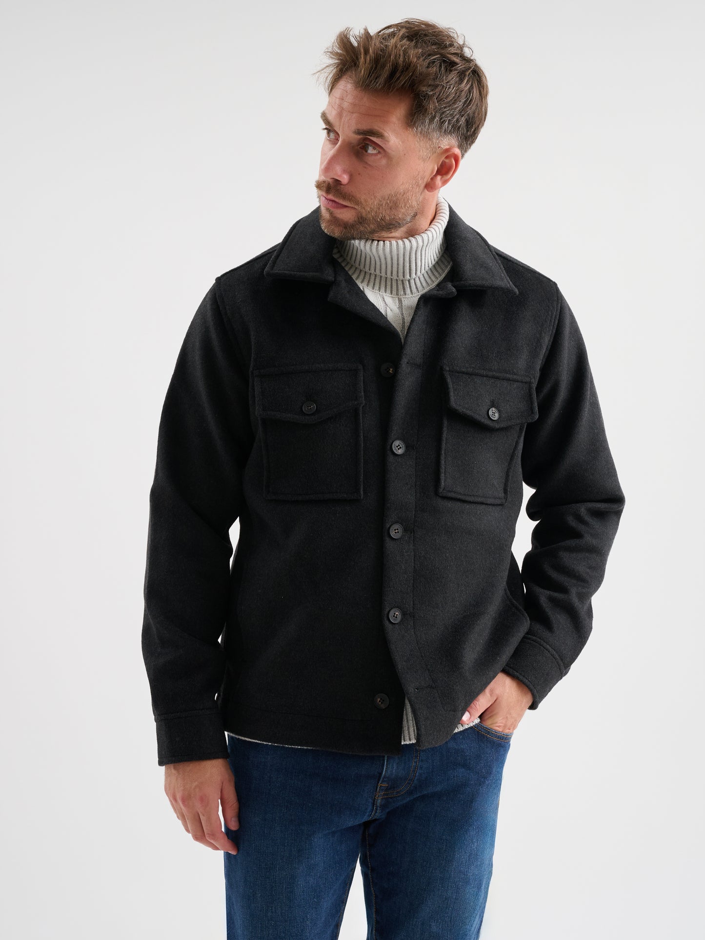 Overshirt misto lana