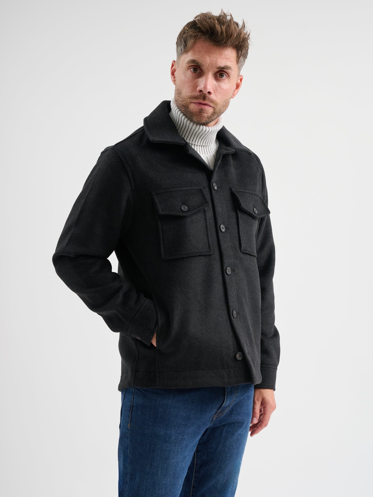 Overshirt misto lana
