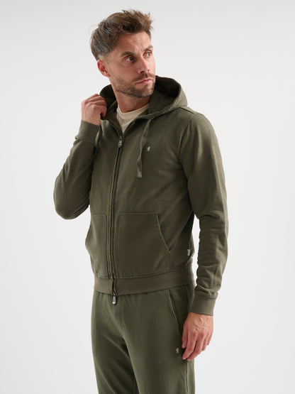Felpa zip con cappuccio