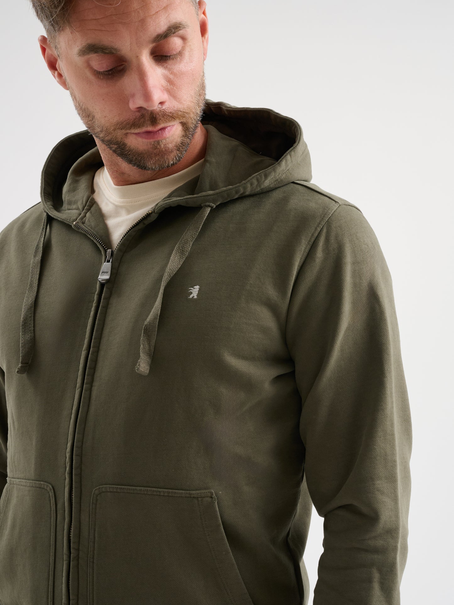 Felpa zip con cappuccio