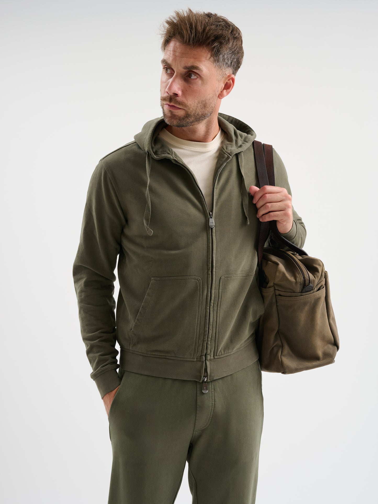 Felpa zip con cappuccio