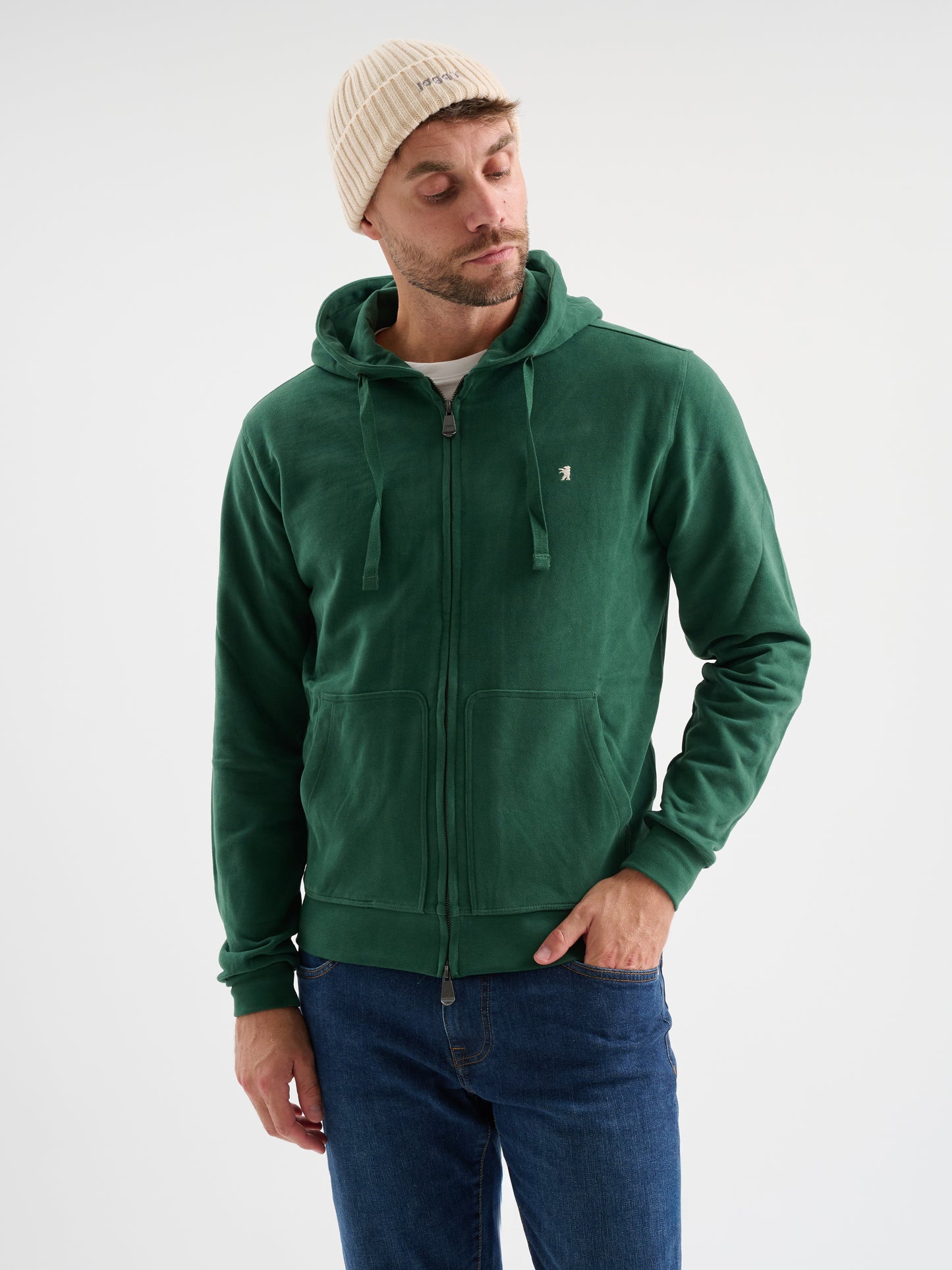 Felpa zip con cappuccio